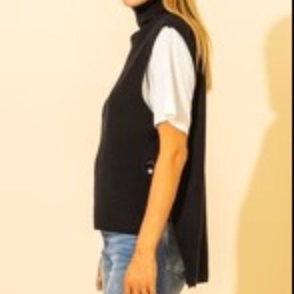 Uchuu Boiled Wool Relaxed Fit Hi-Lo Vest - One Size - Picture 11 of 12